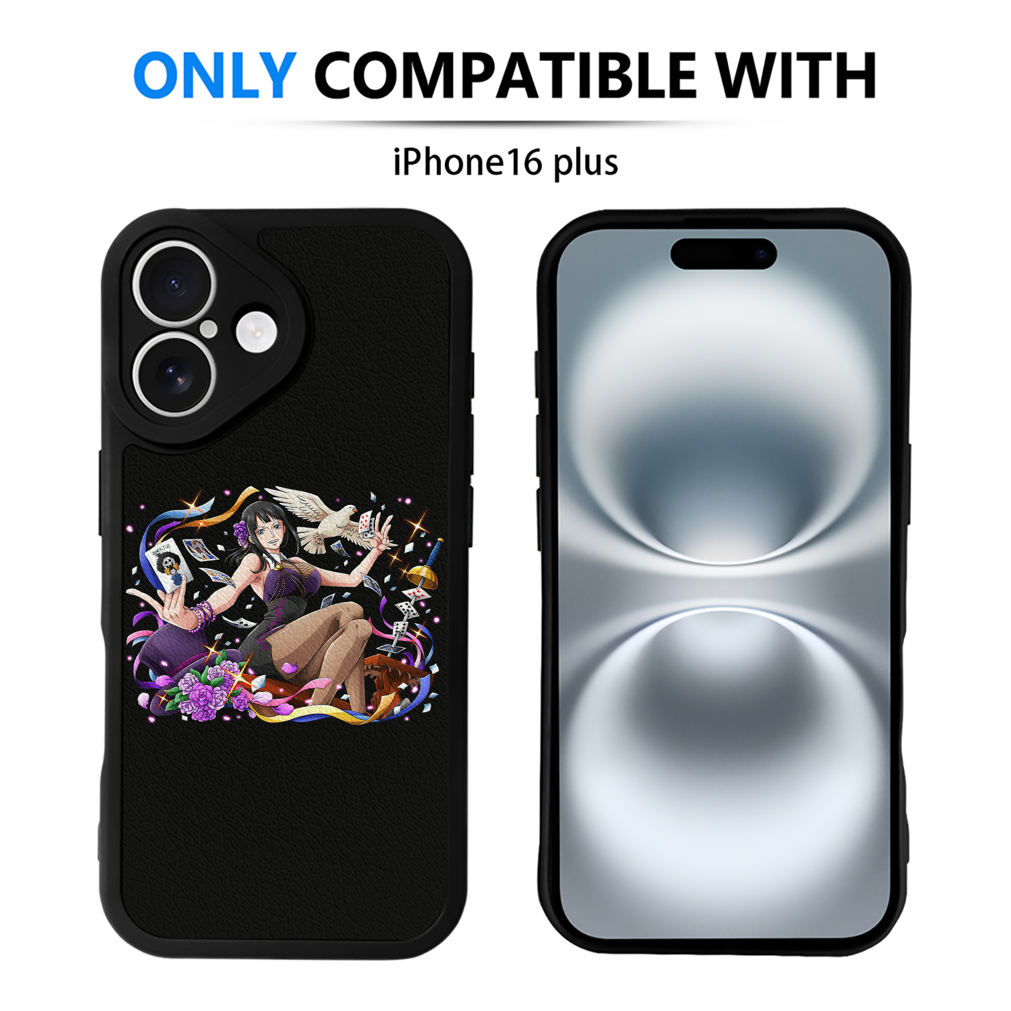 （画像用） ワンピース ニコ・ロビン ONE PIECE Nico Robin 【iPhone 16シリーズ対応】シリコンスマホケース（レザー調） 材質：シリコン